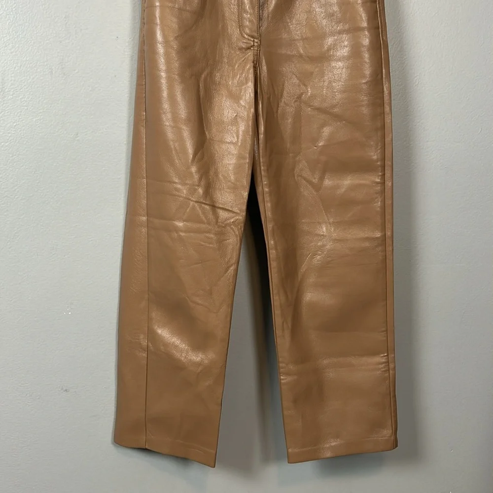 Wilfred Faux Leather Vegan Tan Melina Pants size 2 - Picture 5 of 15